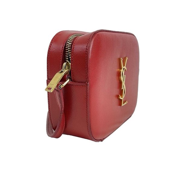 Saint Laurent - Grain de Poudre Classic Monogram Small Red Camera Bag Crossbody - Picture 9 of 13